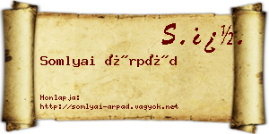 Somlyai Árpád névjegykártya